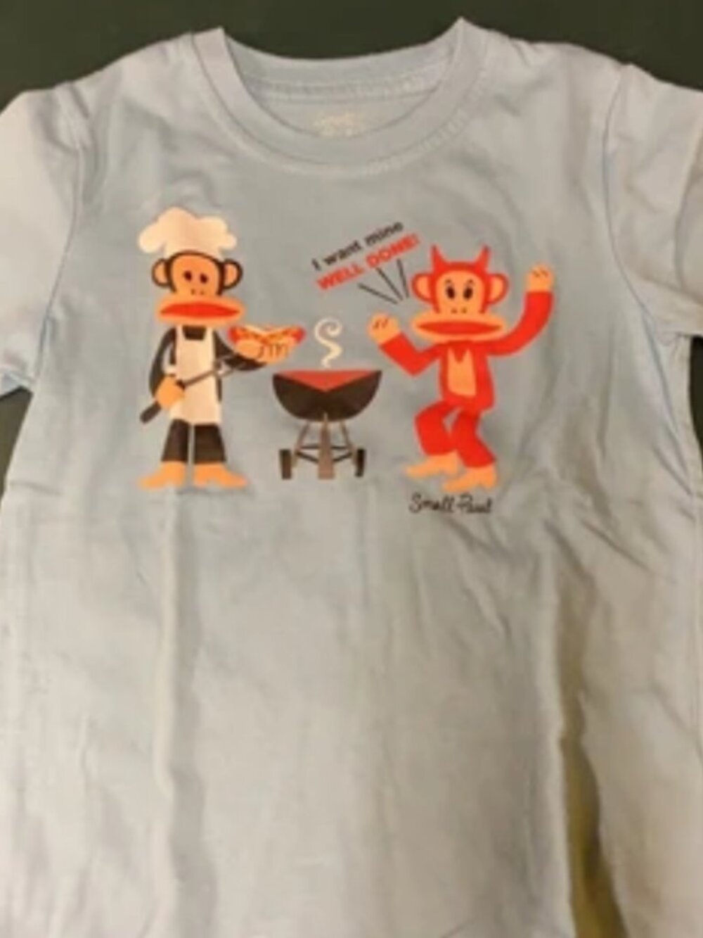 Cute Paul Frank Monkey BBQ Graphic Shirt